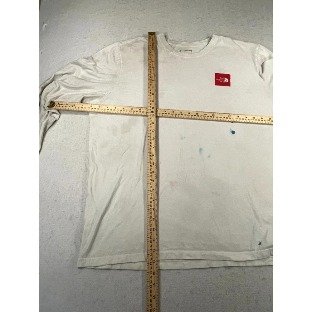 Vintage The North Face Shirt Mens 2XL White Graphic Cotton Crew Neck Long Sleeve